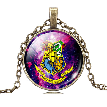 Harry Potter Time Gemstone Bronze Glass Pendant Necklace