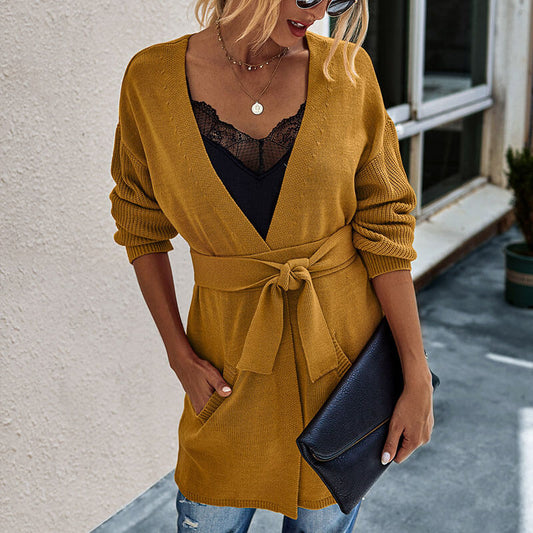 Tie Waist Slim Cardigan