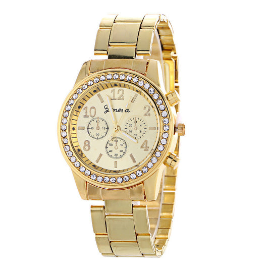 Fashion Alloy Strap Crystal Watch