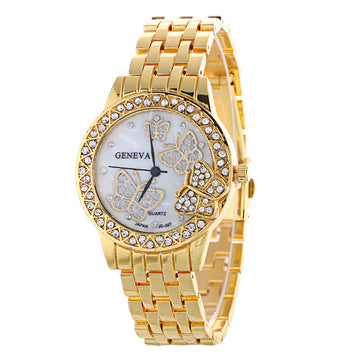 Fashion Butterfly Crystal Alloy Watch