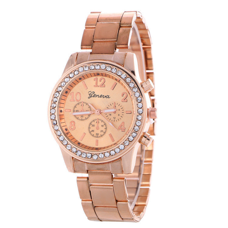 Fashion Alloy Strap Crystal Watch