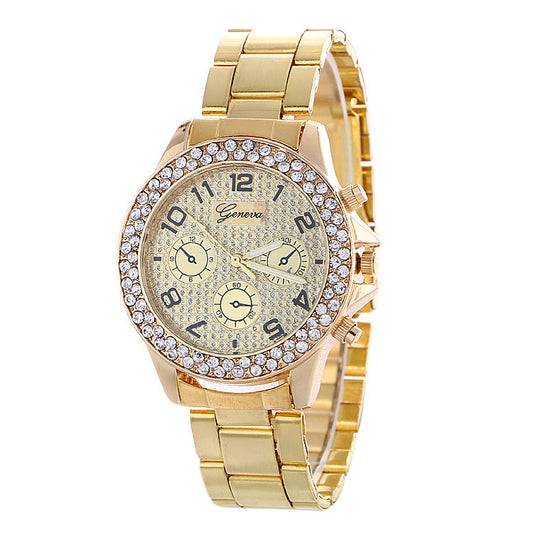 Fashion Alloy Strap Crystal Frosted Watch