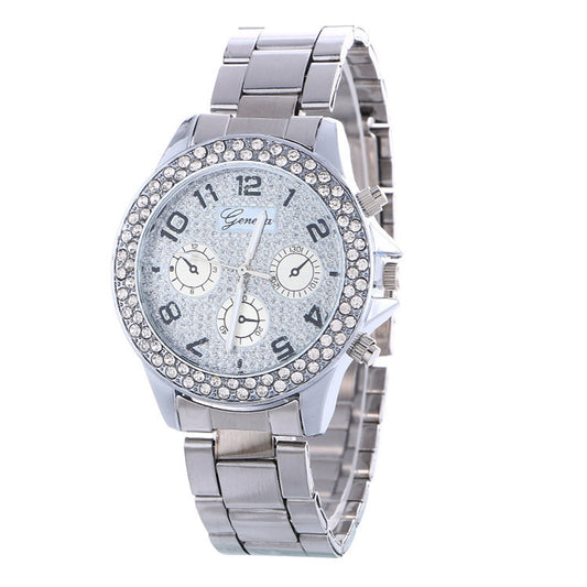 Fashion Alloy Strap Crystal Frosted Watch