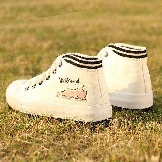 Korea Style Cartoon Print Thick Bottom Sneakers