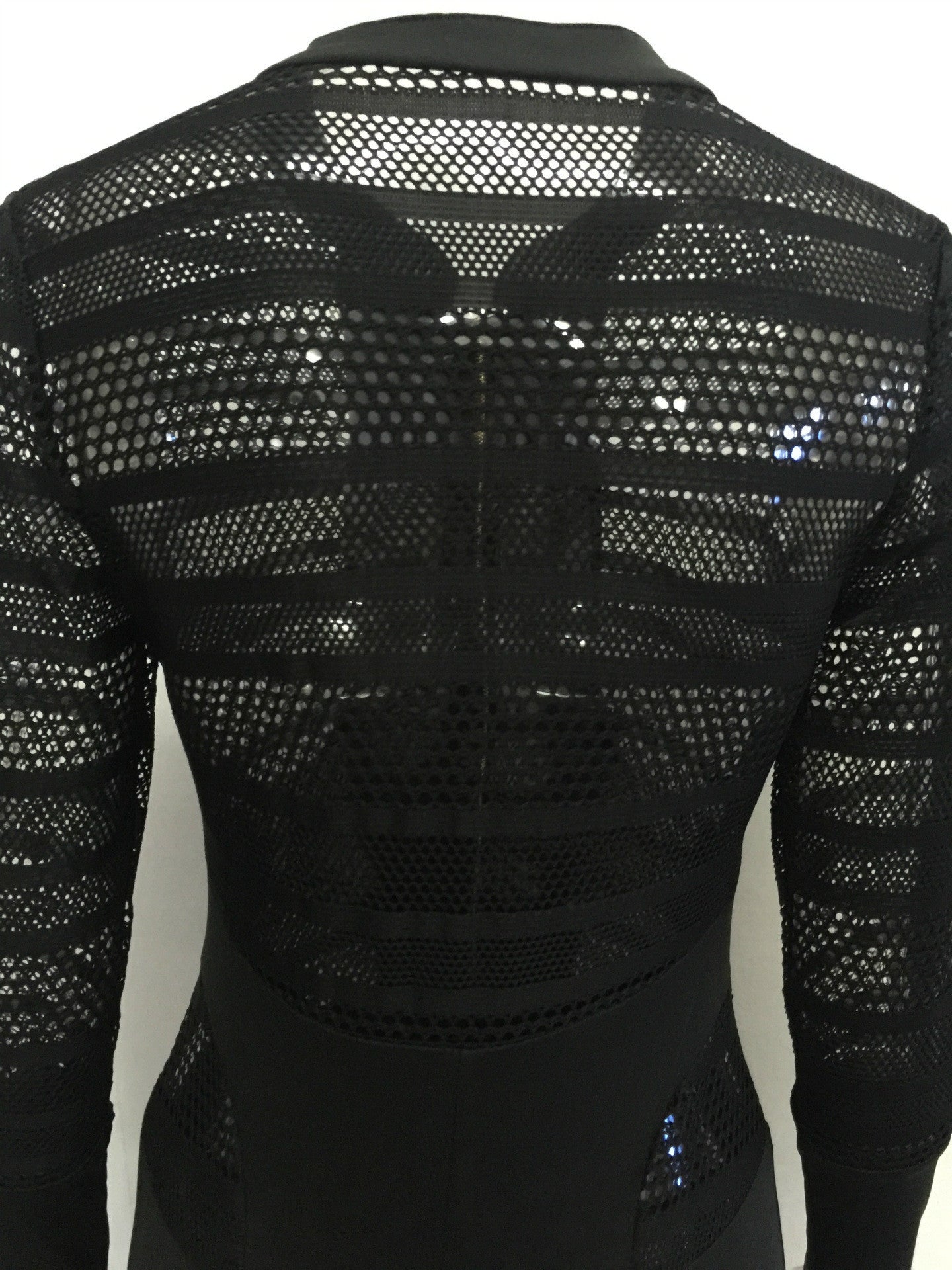 Black Hollow Out Zipper Long Sleeve Slim Long Jumpsuit