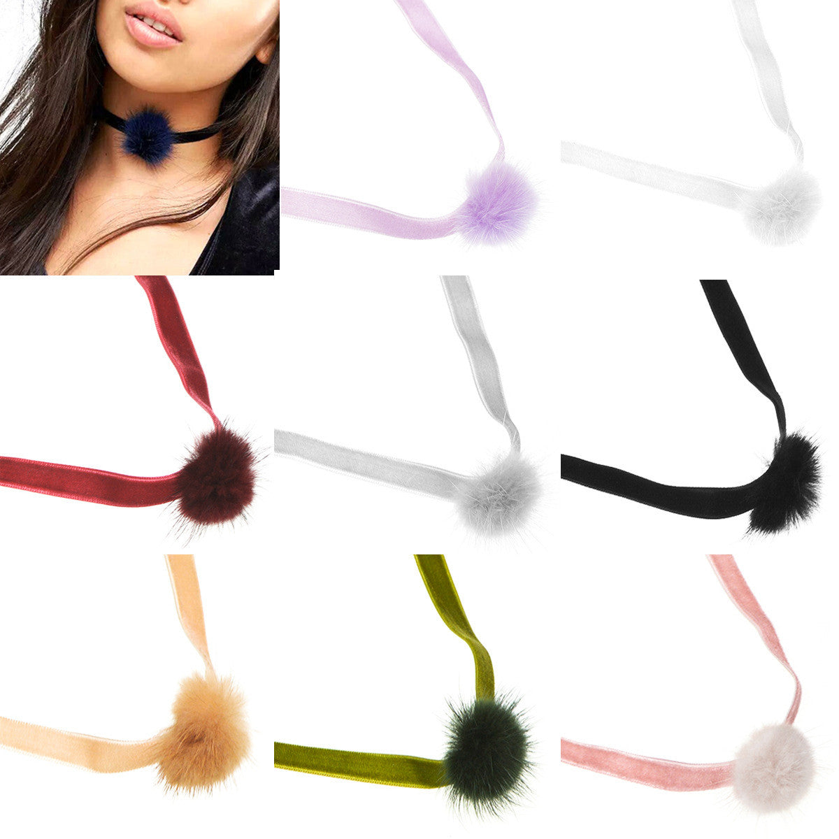 Sweet Furry Ball Lint Women's Necklace