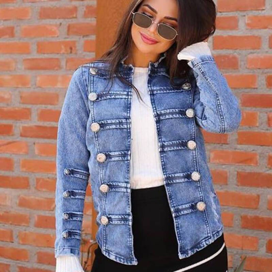 Fashion Double Breasted Denim Jacket