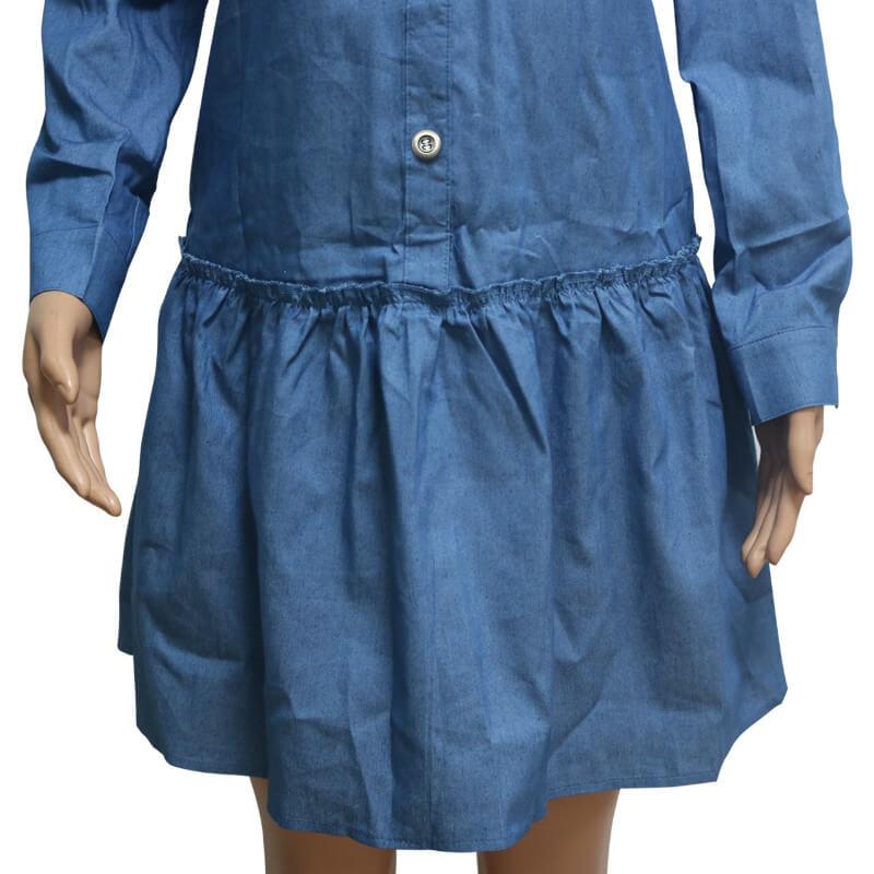 Simple Denim Short Shirt Dress