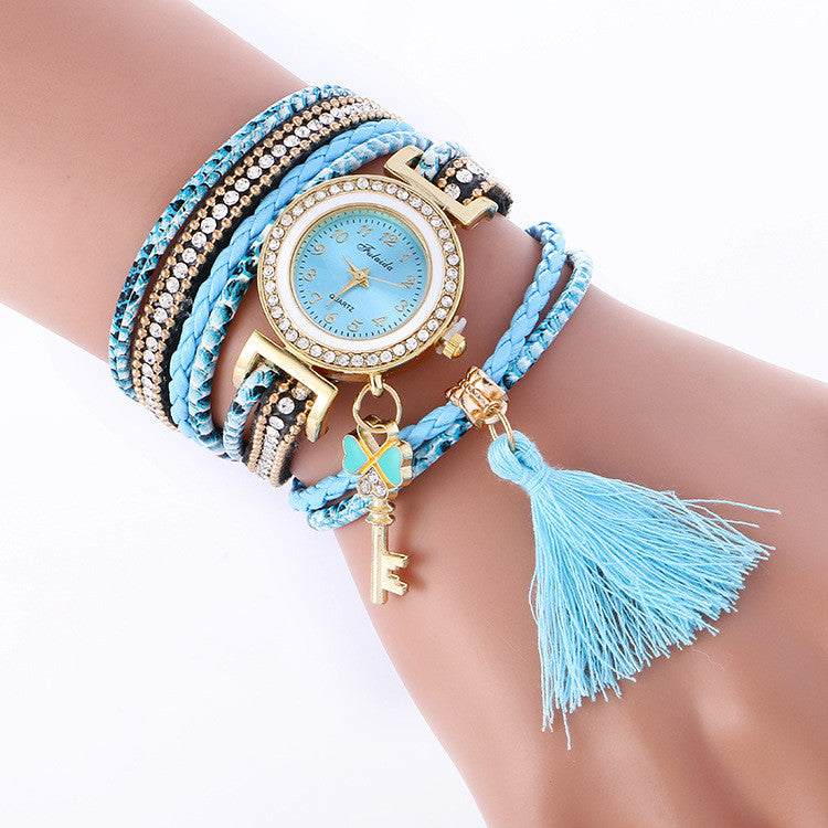 Key Tassel Multilayer Woven Watch