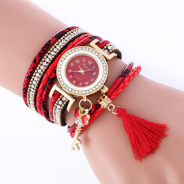 Key Tassel Multilayer Woven Watch