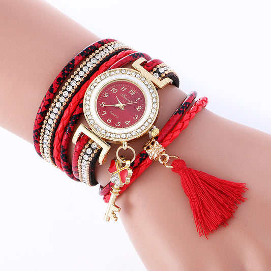 Key Tassel Multilayer Woven Watch