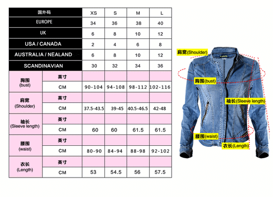 Stand Collar Zipper Women Motorcycle Short Denim Jacket