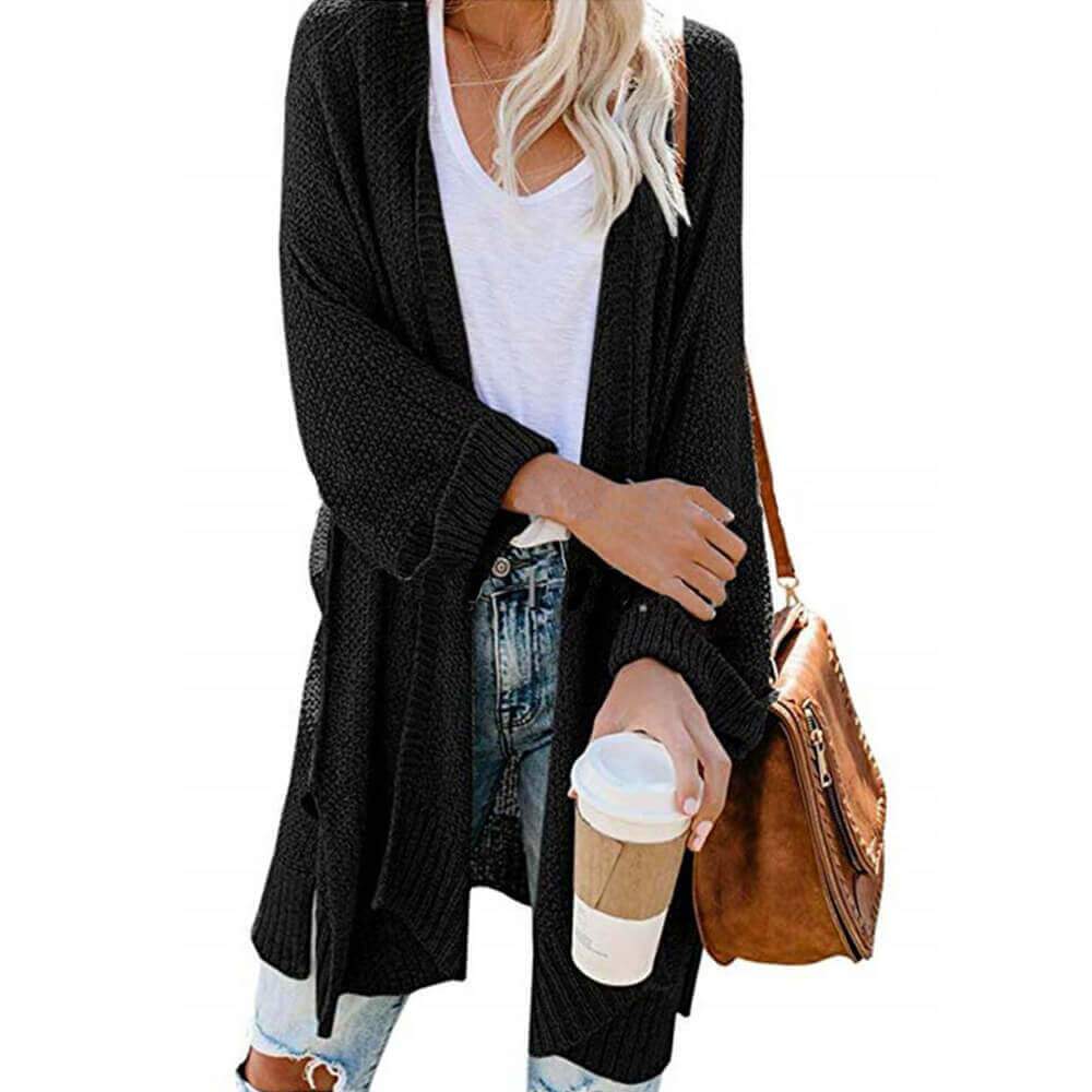 Plus Size Crochet Knit Long Cardigan Sweater