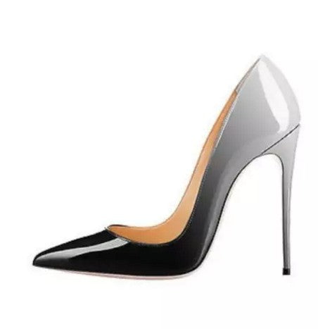 Gradient Low Cut Pointed Toe Super High Stiletto High Heels Prom Dress Shoes