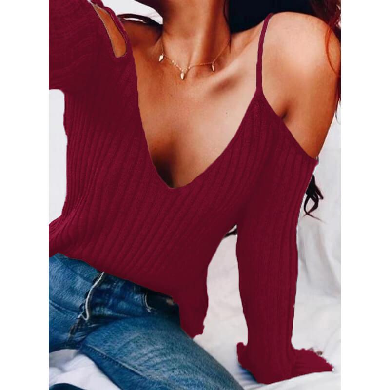 Spaghetti Straps Loose Long Sleeves T-shirt