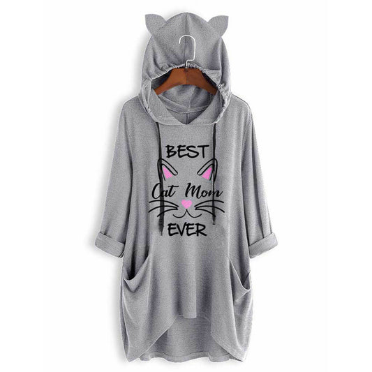 Print Long Sleeves Hoodies