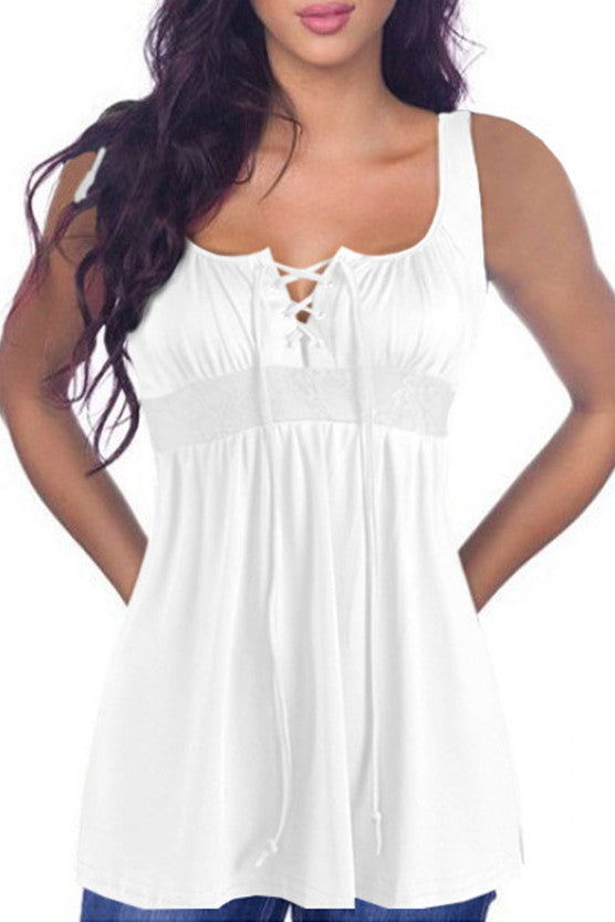 Spaghetti Straps Pure Color Sleeveless Tank Top