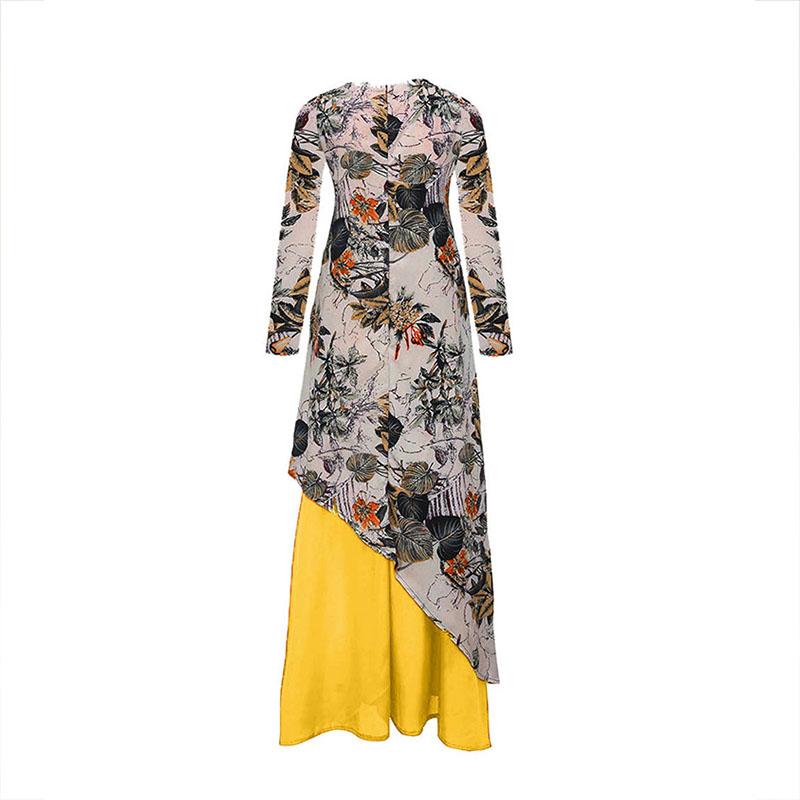 Loose Patchwork Floral Long Dress