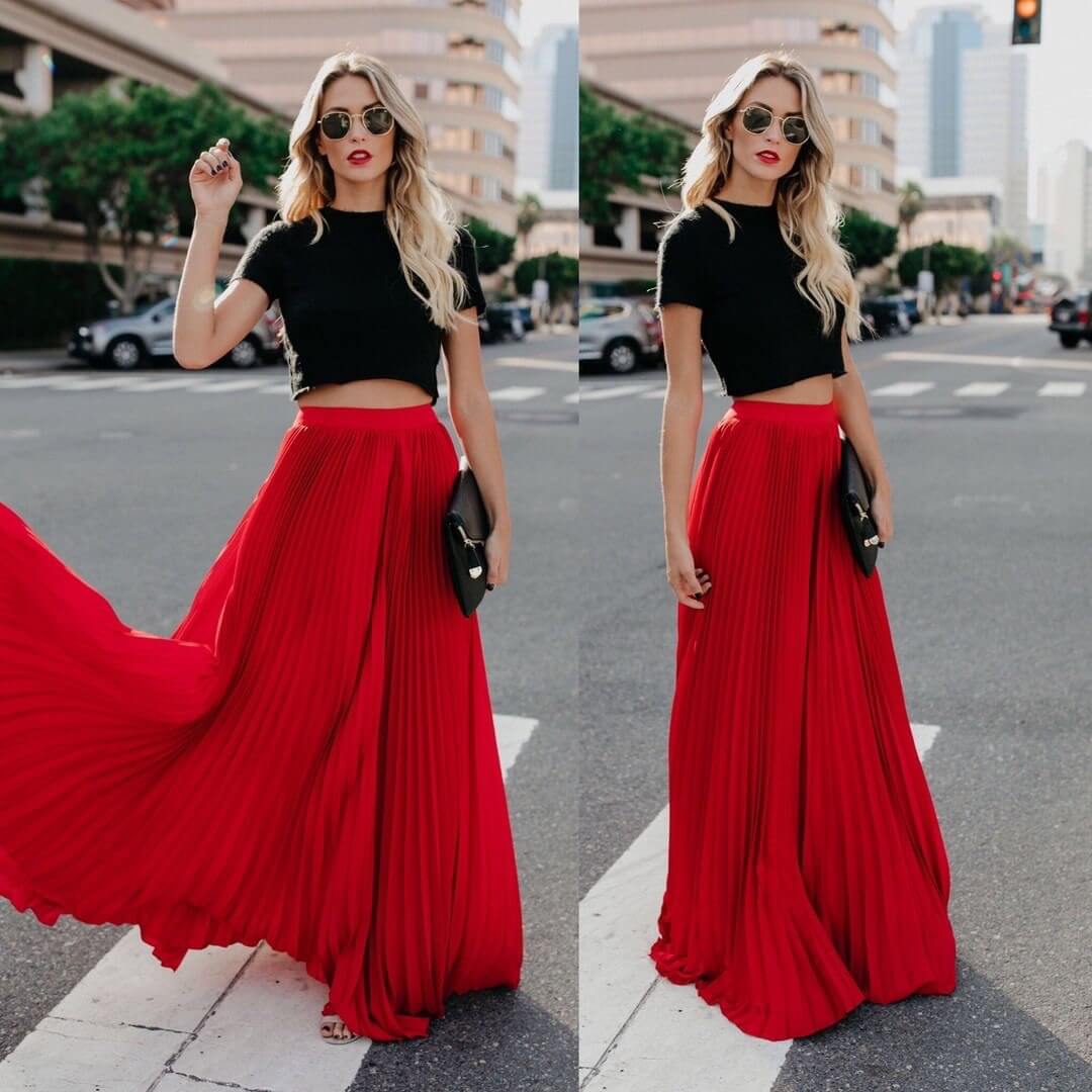 Party High Waist Pleated Maxi Dress