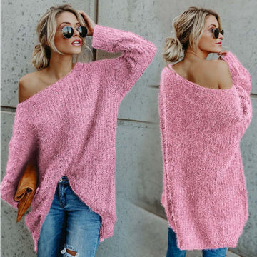 Scoop Neck Plush Loose Sweater