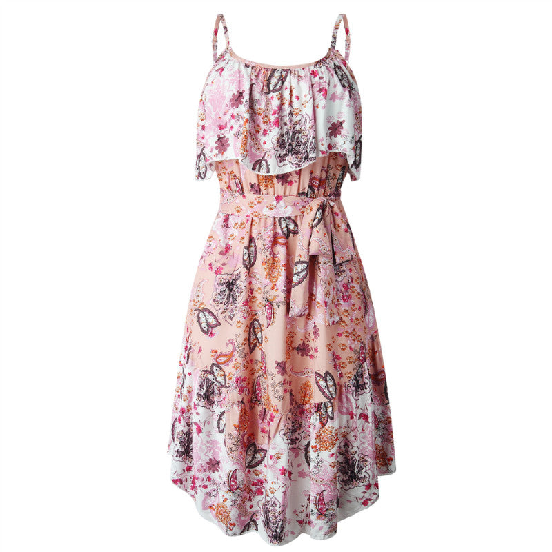 Floral Empire Waist Midi Sling Dress