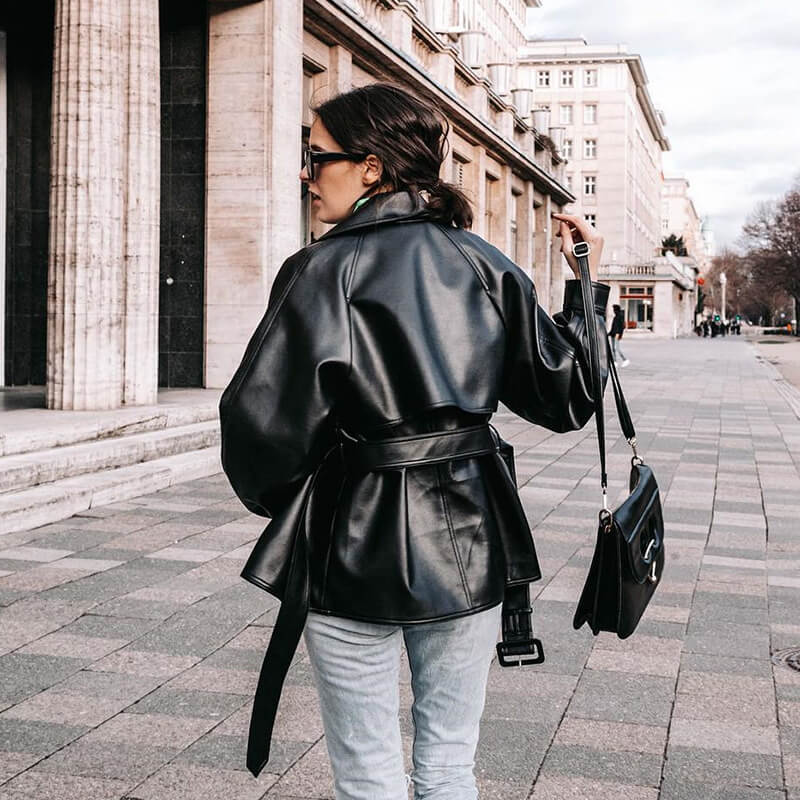 Black Leather Moto Jacket