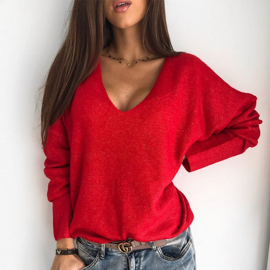 V Neck Thin Knitted Top