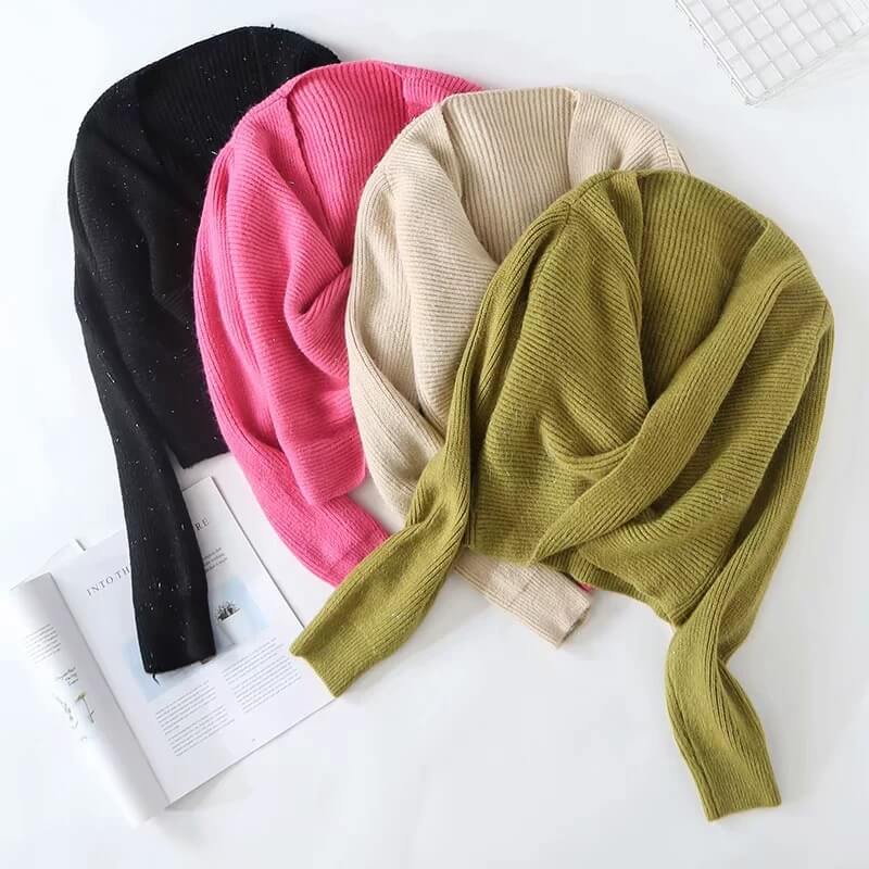 V Neck Twist Front Pullover Sweater