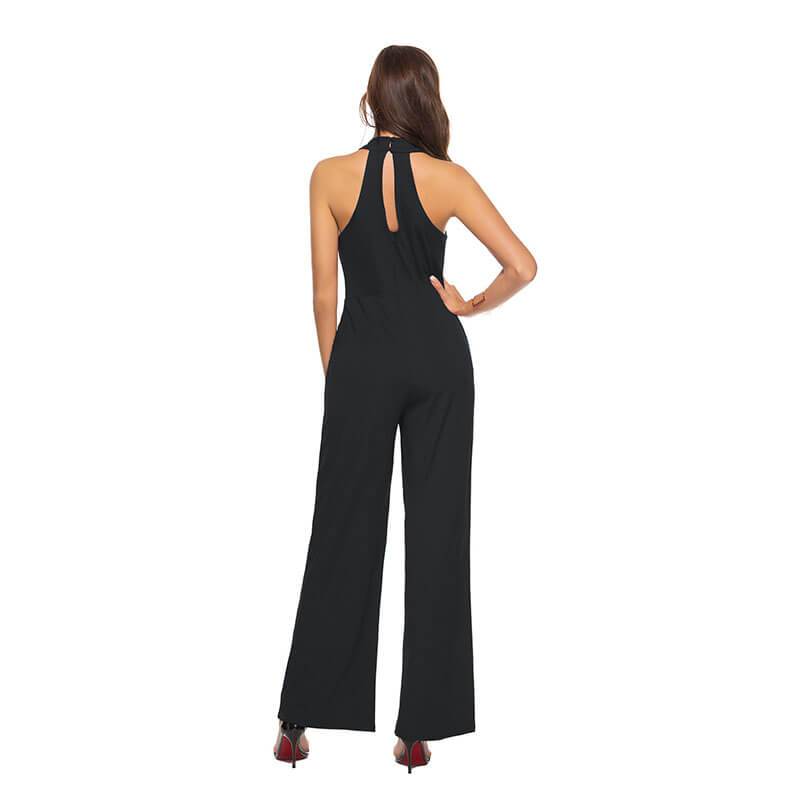 Slim Fit Sleeveless Halter Jumpsuit