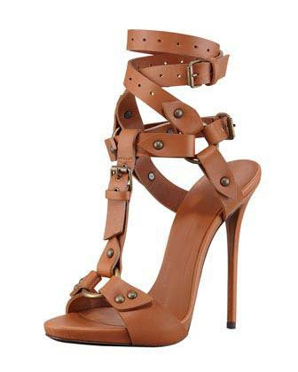 Rivets Straps Wraps Open Toe Stiletto High Heels Sandals