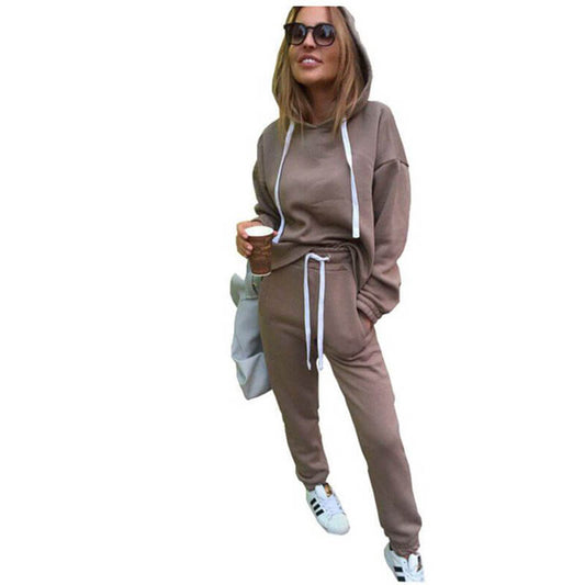 Hooded Blouse Long Pencil Pants Set