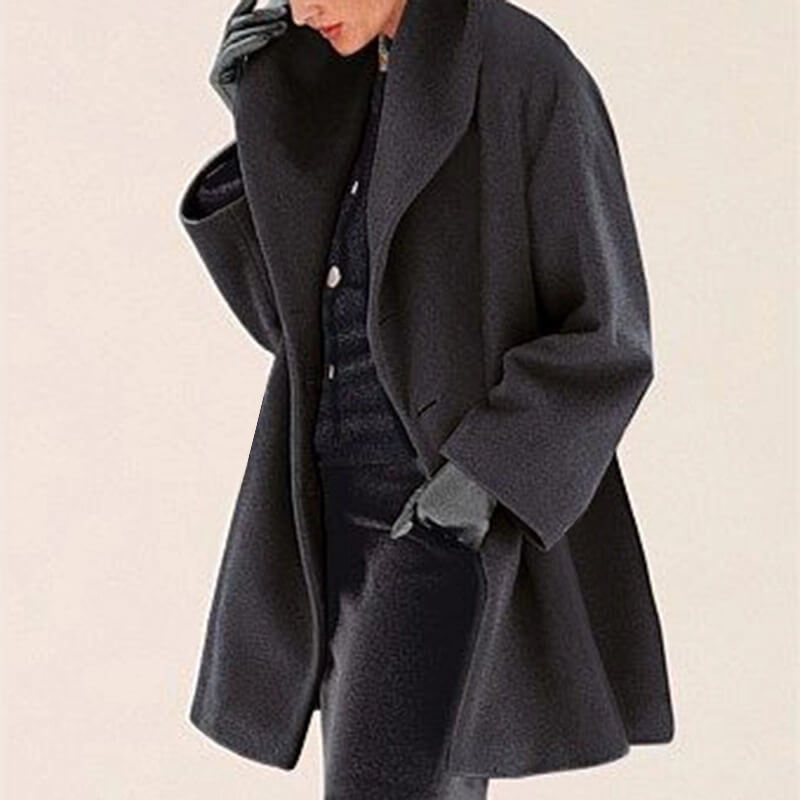 Plain One Button Wool Coat