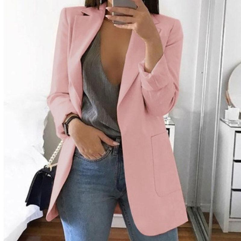 OL Solid With Pockets Midi Blazer