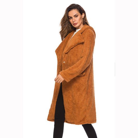 Hooded Lapel Teddy Coat