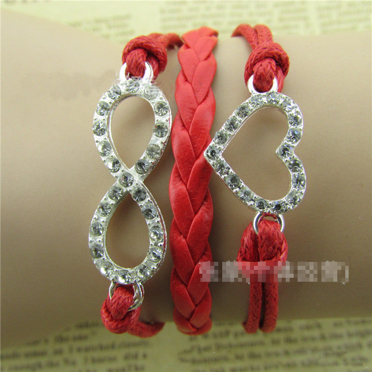 Simple Fashion Crystal Heart Hand-made Bracelet
