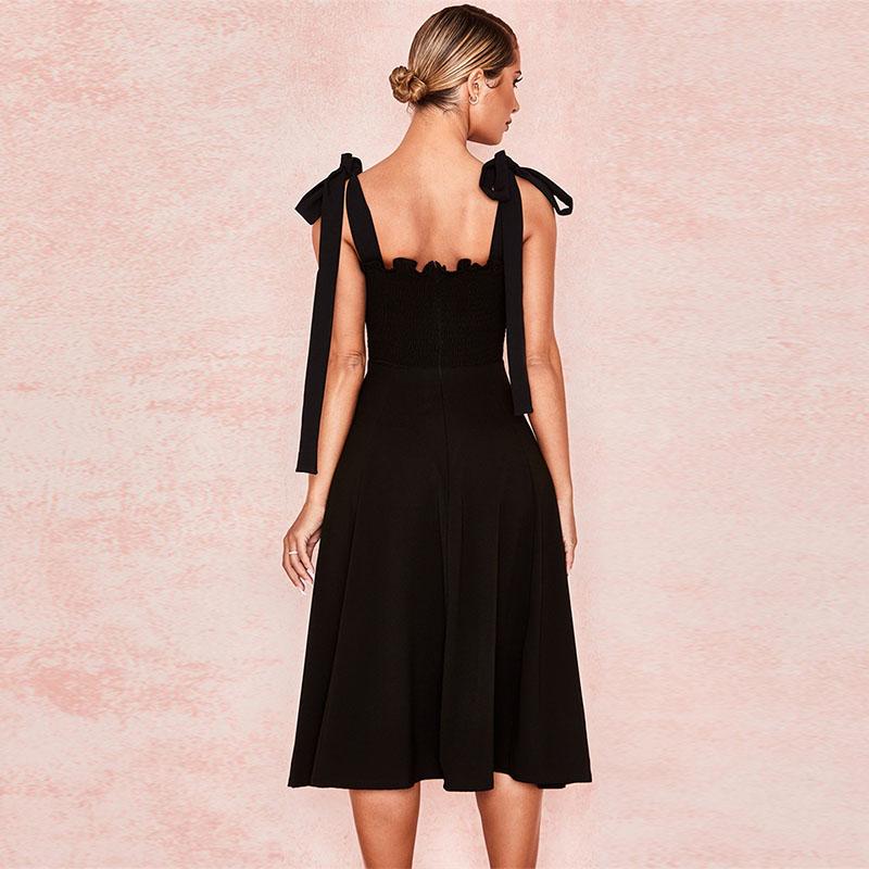 Black Slits A Line Dress