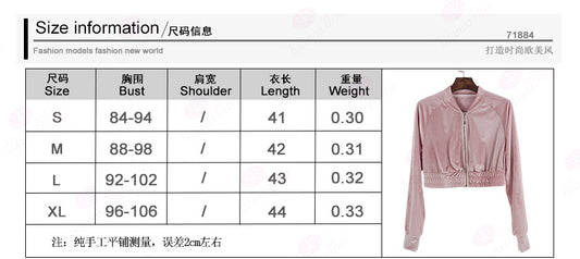 Solid Color Zipper Crop Top Coat with High Waist 9/10 Skinny Pants Sports Sets