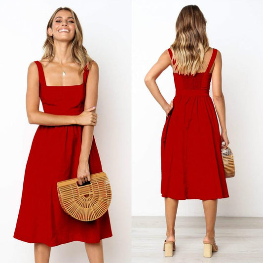 Empire Waist Classic Soild Dress