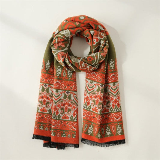 Reversible Printing Imitated Cashmere Shawl Scarf