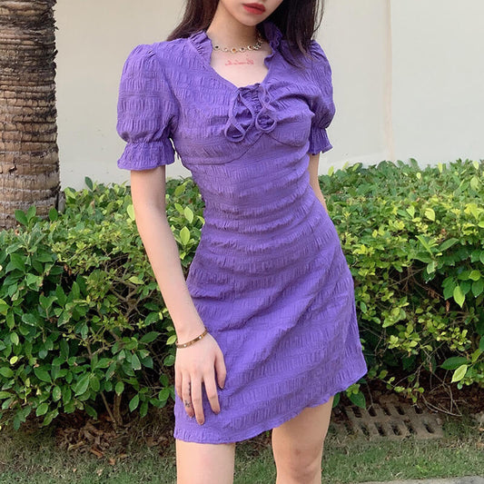 Sexy Purple Bodycon Short Dress