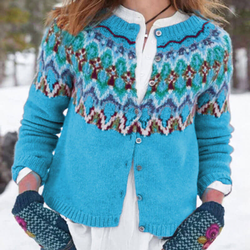 Printed Petite Colorblock Cardigan Sweater