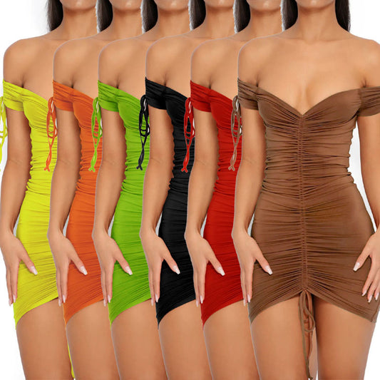 Party Strapless Stretch Bodycon Ruched Dress