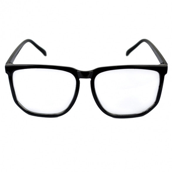 Oversized Tortoise Shell Retro Nerd Geek Black Clear Lens Plain Glasses