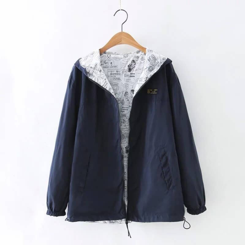 Thin Hooded Reversible Jacket