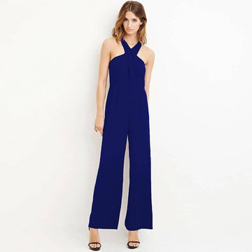 Slim Fit Sleeveless Halter Jumpsuit