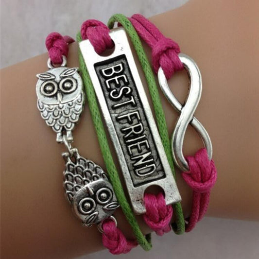 Owl Eight Multielement Colored Fashion Bracelets