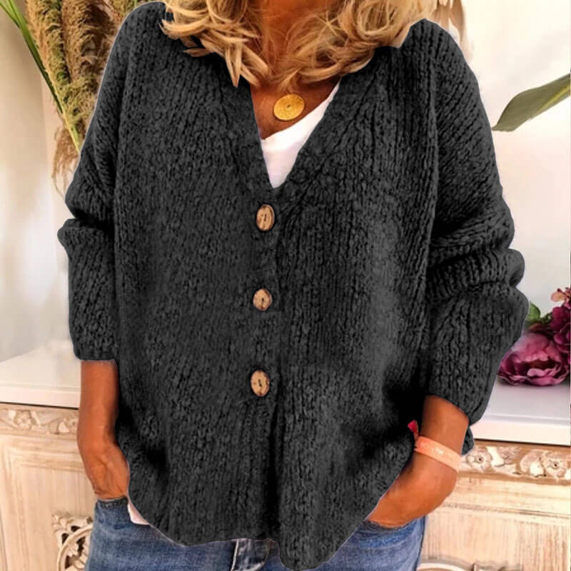 Soild Knitted Sweater Cardigan