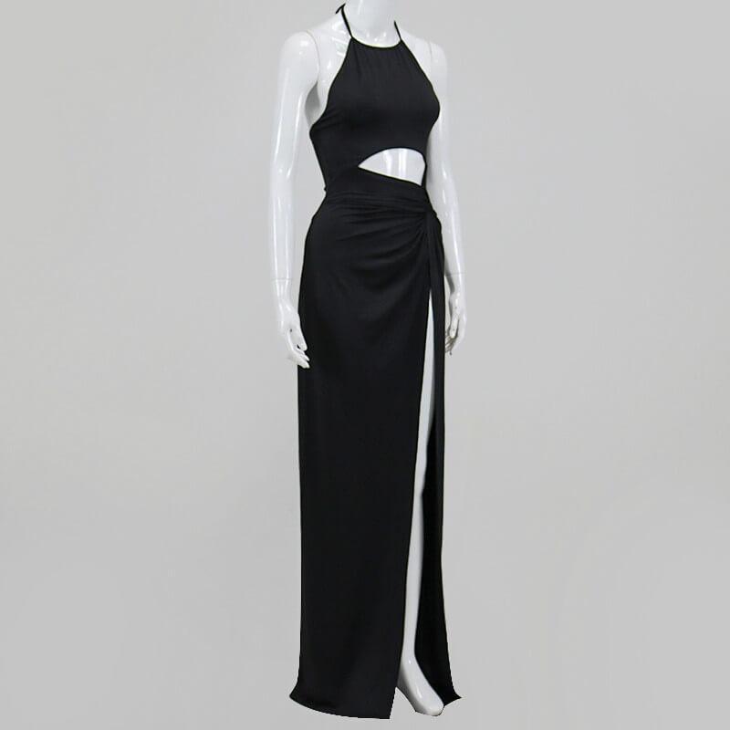 Cut Out Slits Halter Dress