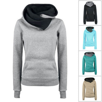 Winter Pullover Scarf Pockets Hoodies