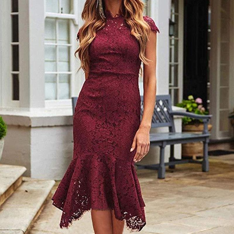 Tight Lace Mermaid Midi Dress